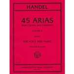 International Music Company IM1697 Handel - 45 Arias from Operas and Oratorios - Vol. III - for Voice and Piano (High)
