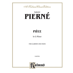 Pierné: Pièce in G Minor for Clarinet and Piano