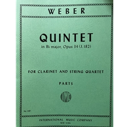 Weber - Quintet in B♭ major, Op. 34
 for Clarinet in B♭ & String Quartet